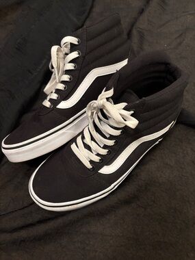 Vans Classic Black High-Top Sneakers with White Side Stripe